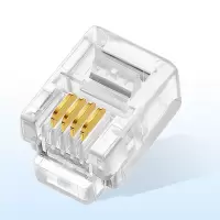 闪迪(SanDisk) RJ114芯电话水晶头四芯纯铜水晶头6P4C水晶头 50个装