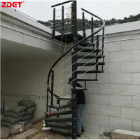 ZDET 钢铁楼梯 定制 立柱护栏 4.5mm厚 防滑踏板 阁楼复式跃层户外旋转楼梯(块)