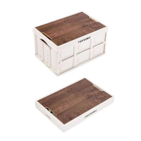 三极户外 灰白色露营收纳箱含盖板户外大款55L 尺寸52×36×29CM