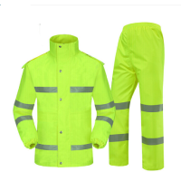 兰华(Lanhua) 荧光绿反光分体雨衣套装