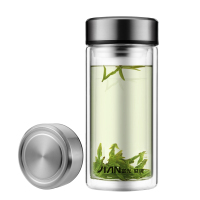 富光 X1804-SP-730 男女士大容量双层泡茶玻璃杯 730ML