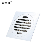 安赛瑞 全铜地漏 电镀全铜防臭直条单用地漏厨房浴室排水防臭地漏大排量铜质防臭地漏银色 510073 5个装 单位:组