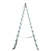 登月 竹节人字梯DYZR-38 A型梯多功能折叠梯铝合金合页梯爬楼梯双面伸缩梯 3.8米