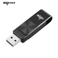 爱国者(aigo)U266优盘 32GB 黑色USB2.0 旋转防护款 U盘 CD纹防滑设计