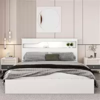 芈欣堡 卧室家具单人床双人床1.8米简约欧式板式床