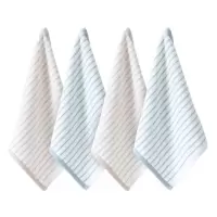 洁丽雅(Grace)新疆棉方巾4条装纯棉柔软舒适吸水小毛巾条纹擦汗巾