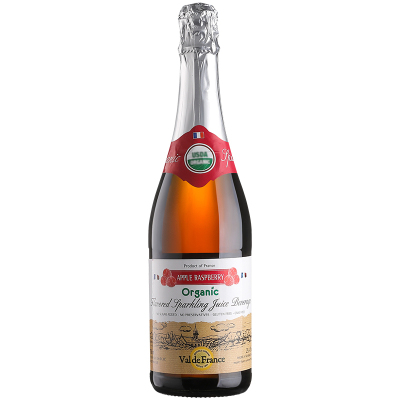法国沃迪安系列无醇无酒精有机认证树莓味饮料起泡苹果酒 750ml单瓶装 原瓶进口