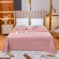 王室日记 韩式绣花驱蚊被(2*2.3m)银灰/豆沙色 款式随机发货