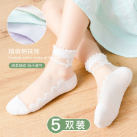 Candynut女童水晶袜夏季超薄学生公主透气玻璃丝袜短船袜儿童袜子