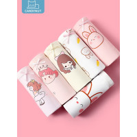 英国candynut儿童内裤女童A类棉质三角裤小女孩中大童宝宝卡通可爱裤 公主猫咪(6条装) 140(建议身高125-1