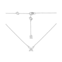 APM Monaco新款蝴蝶项链银白色锁骨链小众设计感送女友生日礼物潮