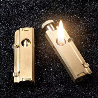 CHIEF首领黄铜火机 男士个性创意战壕三面点火金属复古煤油打火机