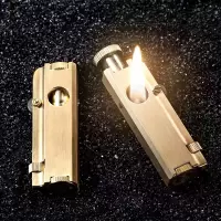 CHIEF首领黄铜火机 男士个性创意战壕三面点火金属复古煤油打火机