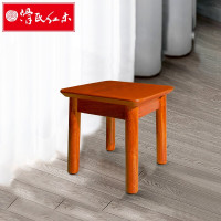 滑氏红木 红木家具缅甸花梨(学名:大果紫檀)实木小板凳小凳子 换鞋凳休闲小椅子圆凳子家用 状元凳