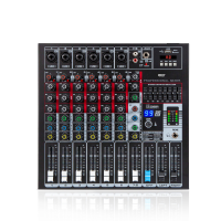 业调音台7字型蓝牙无线链接会议室工程用调音控制器家庭KTV带效果器USB带均衡8路
