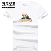 马克华菲短袖T恤男2022夏季新款潮牌潮流趣味印花白色纯棉半袖衫