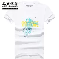 马克华菲短袖t恤男潮牌2022夏季新款纯棉潮流黑色印花半袖潮ins