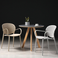 秦泰(Cqint)328-APP北欧风带扶手靠椅时尚潮流网红靠背椅梳妆台化妆椅现代简约咖啡厅休闲餐椅白色黑色红色黄色椅子