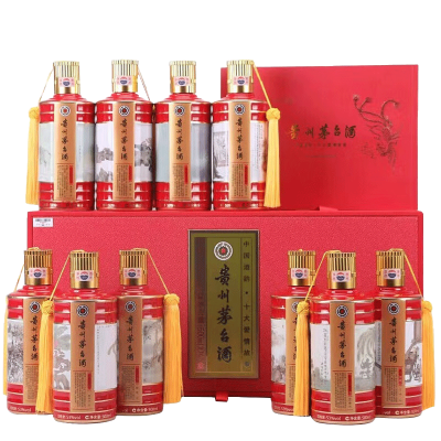 茅台十大爱情 中国酒韵 53度酱香型白酒 500ml*10瓶 礼盒装