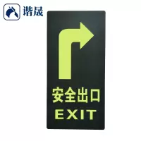 谐晟 PVC夜光地贴 消防通道标志牌疏散指示牌 15*30cm 加厚款C-3安全出口右