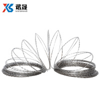 谐晟 镀高锌防锈防盗刀片刺绳 防盗围墙刺网防爬刺带刺铁丝网刺滚笼 双螺旋圈经40cm 1卷