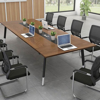 西泰板式会议桌2.4米板式会议桌培训桌会议台XT200胡桃色