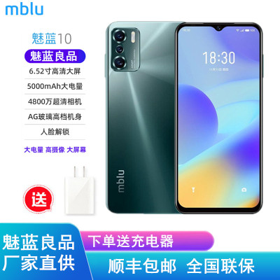 魅蓝10 远山绿 6GB+128GB 双卡 全网通4G 5000毫安大电池 人脸解锁识别 支持红外遥控 4800W摄像智能手机