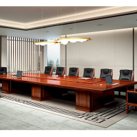 西泰油漆会议桌4.8米会议桌培训桌XT544 胡桃色