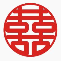 中式结婚喜字装饰无纺布婚庆用品婚房布置个性网红喜字贴HL圆喜30#(直径约28cm) 5个装