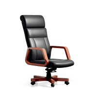 西泰办公椅主管椅老板椅油漆会议椅西皮椅转椅XT559 黑色