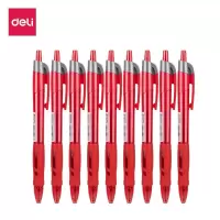 得力(deli) 臻顺滑中性笔 货号:S08 红色 0.5mm 弹簧头 12支/盒(2盒起订)