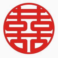 中式结婚喜字装饰无纺布婚庆用品婚房布置个性网红喜字贴HL圆喜40#(直径约38cm) 4个装