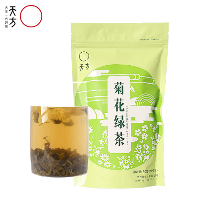 安徽天方菊花绿茶60g袋装 炒青绿茶 内含绿茶、菊花