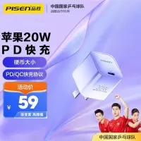 品胜苹果20W充电器(渐变紫)单口PD快充头Type-C苹果13ProMax/11/12充电插头iPhone14Plus