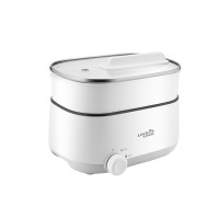 乐扣乐扣(LOCK&LOCK) 多功能电煮锅迷你电热锅电火锅煮面泡面电锅白色 EJR227WHT台