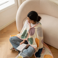 披肩盖毯珊瑚绒空调办公室午睡午休盖腿小毛毯子加厚冬季两用斗篷