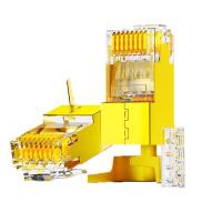 安普康(AMPCOM)七类屏蔽水晶头(铜壳镀金)透明色5个装 AMCAT7BGP05(TP) 单位:包