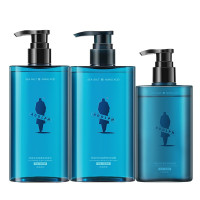 阿道夫男士专用海盐系列洗发水沐浴洁面膏控油除螨洗护3件套 洗发水380ml+沐浴露380ml+洁面膏210m