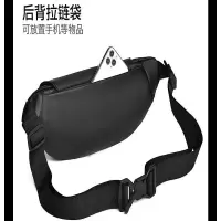 Cetwro Kahse新款休闲大容量男士斜挎包 经典黑色