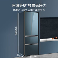 美的(Midea)玻璃门311升变频法式多门双开门家用冰箱风冷无霜持久保鲜小家智能生态BCD-311WGPZM(E)