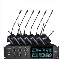 飞威无线会议话筒 一拖六鹅颈会议无线话筒 一套