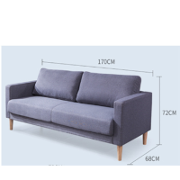 西泰办公沙发布艺沙发商务接待沙发办公区简约沙发布艺三人位XT1163 灰色