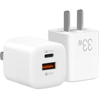 锐思 充电插头 氮化镓33W快充迷你插头双口充电插头 RCT-P25C