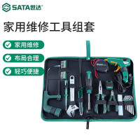 世达 05135 工具35件家用维修工具箱套装热熔胶枪DIY工具包螺丝刀扳手锯子钳子组套 单位:套