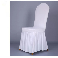工霸 百褶裙摆弹力椅套 白色 1个