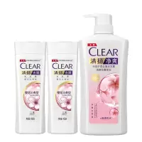 清扬樱花沁爽洗发水500ml+200ml洗发露清爽滋润香氛留香家庭组合装男女适用