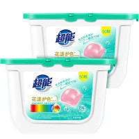 超能 洗衣凝珠 100颗(两盒装) 欧洲进口防串色黑科技 浓缩8倍洁净 添加生物酵素 花香型 洗衣球 洗衣珠