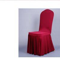 工霸 百褶裙摆弹力椅套 酒红色 1个