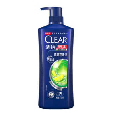 清扬(CLEAR)男士控油去屑洗发水套装 男女通用洗发露 清爽控油型720g*2瓶