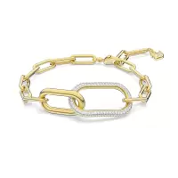 SWAROVSKI 施华洛世奇 Time人造仿水晶手链女手镯白色镀金色 送女友礼物 5566003